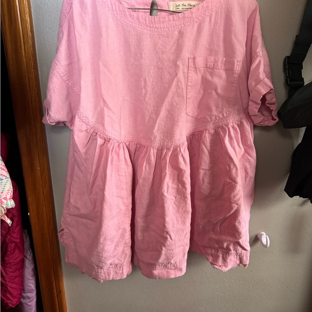 Free people Pink Short Sleeve top